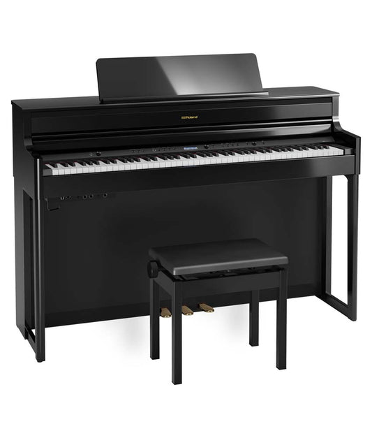 Roland HP704 Digital Piano Kit w/ Stand and Bench - Polished Ebony | New