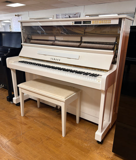 1992 Yamaha MX100B Disklavier Upright Piano in Polished White - Serial No. 5124177 | Used
