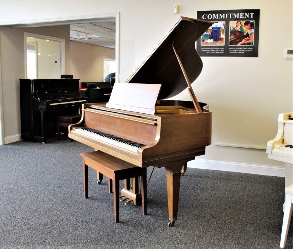 Howard Baby Grand Piano Satin Walnut ALAMO PIANO GALLERY