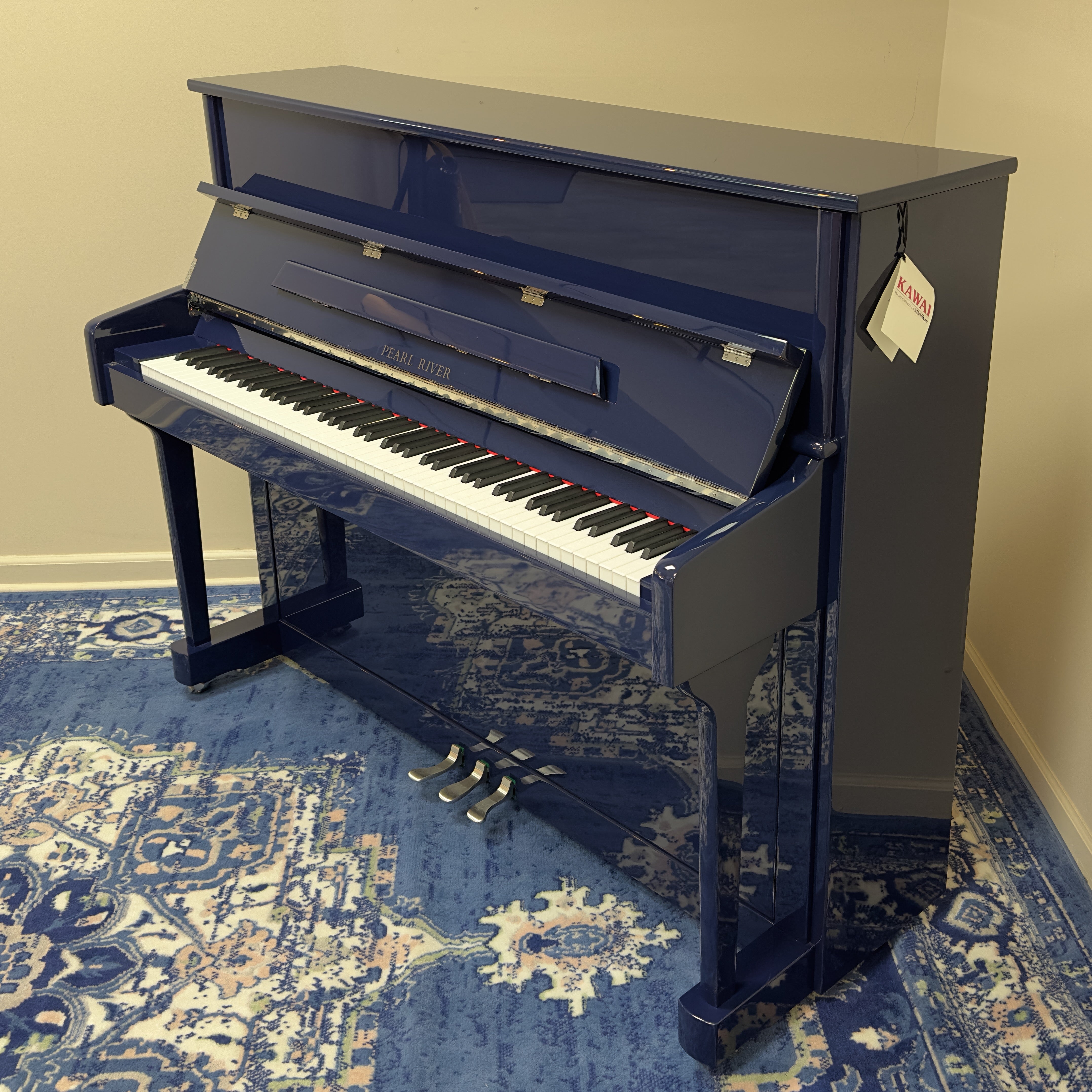 2023 Pearl River 118 Classic Studio Upright Piano | Blue Polish