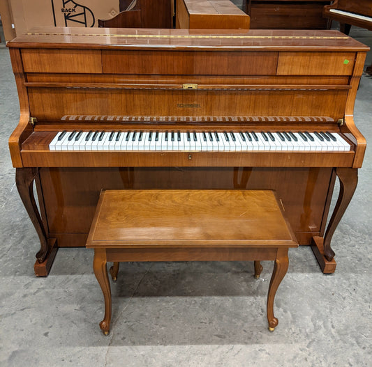 1966 Schimmel 42" Fortissimo 108 Upright Piano | Polished Walnut | SN: 98437 | Used