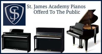St. James Academy Pianos Offered To The Public At BIG Discounts - Attend By Appointment Only September 16th - 18th - Public Sale September 19th.