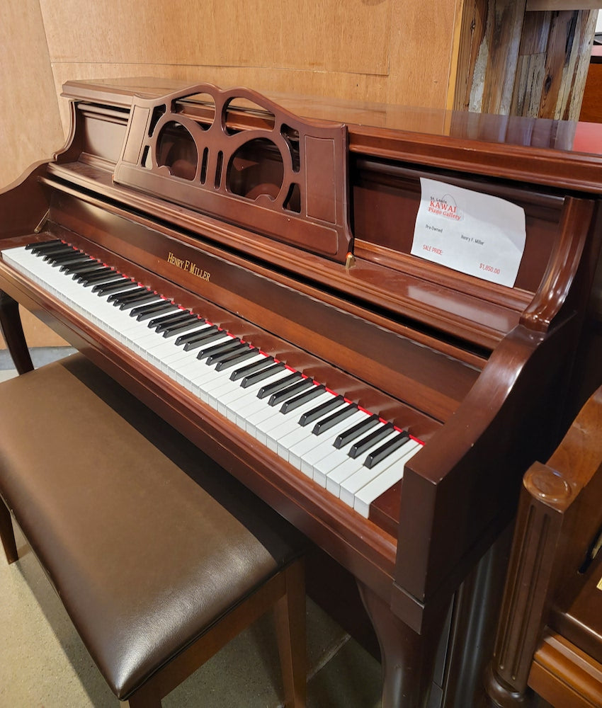 Henry F Miller Upright Piano | Satin Cherry | SN: 725670 | Used