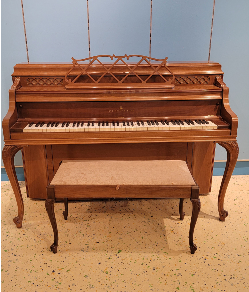 1968 Steinway & Sons 42" Y215 Upright Piano | Satin Walnut | SN: F405961