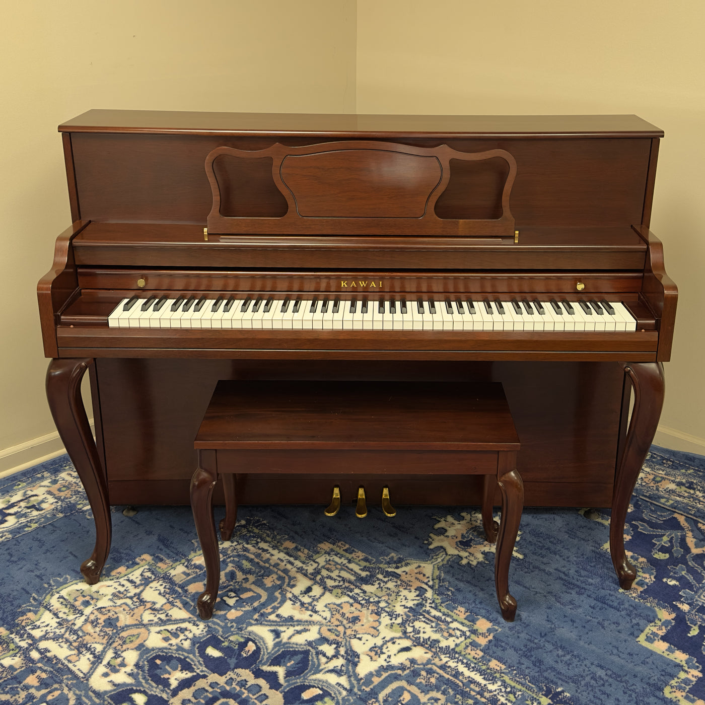 1990 Kawai 508 Upright Piano | Satin Mahogany | Serial No. F010856 | Used