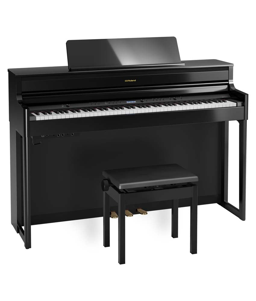 Roland HP704 Digital Piano Kit w/ Stand and Bench - Polished Ebony | New