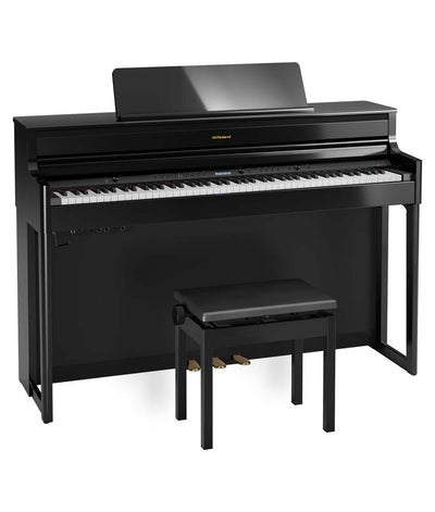 Roland HP704 Digital Piano Kit w/ Stand and Bench - Polished Ebony | New