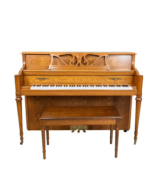 Kawai 606 Console Upright Piano (2001) | Satin Oak | Serial No. A101983 | Used