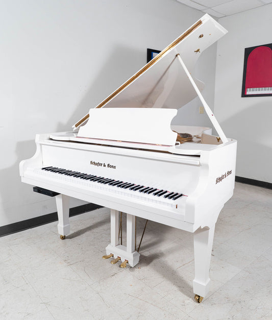 Schafer & Sons SS-59 Player Grand Piano | Polished White | 1988 | Pianodisc | Used