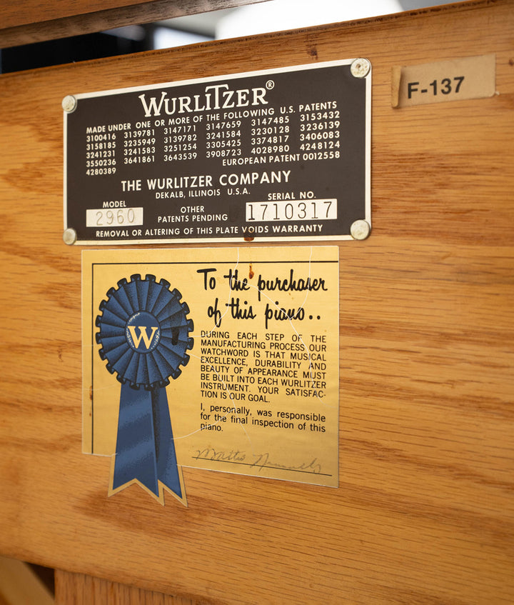 1982 Wurlitzer Model 2960 Studio Upright Piano | Used – Alamo