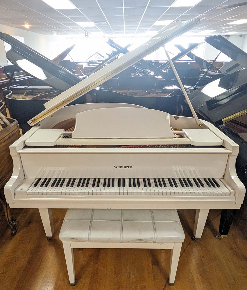 Used Wurlitzer C143 Grand Piano | Polished White – Alamo Piano