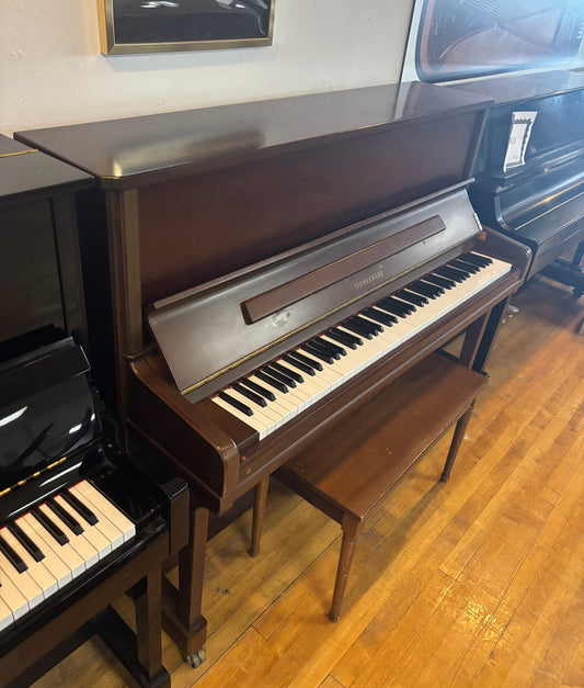 Young Chang PE-121 Upright Piano | Satin Mahogany | Serial No. Y02560185 | Used