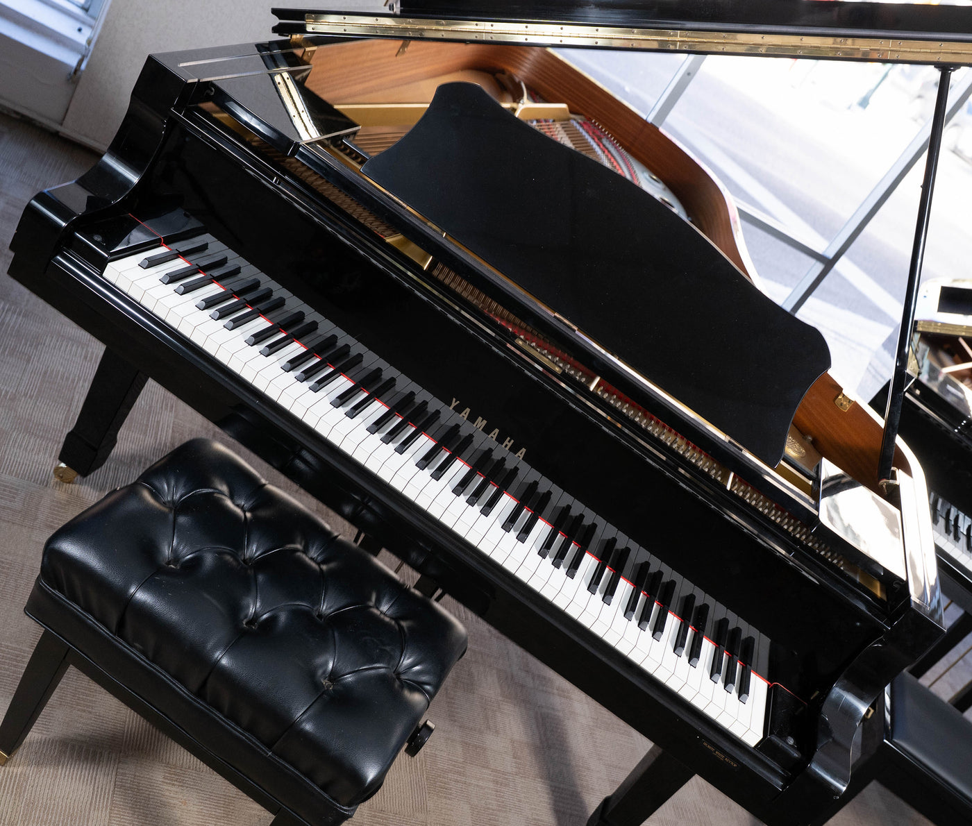 1992 Yamaha C7 Concert Grand piano | Polished Ebony | 7' | Serial No. 5090741 | Used