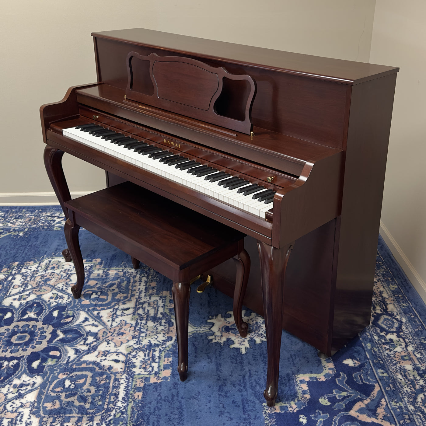 1990 Kawai 508 Upright Piano | Satin Mahogany | Serial No. F010856 | Used