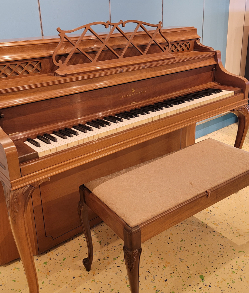 1968 Steinway & Sons 42" Y215 Upright Piano | Satin Walnut | SN: F405961