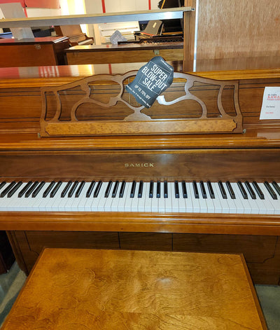 Samick SU243T Upright Piano | Satin Walnut | SN: HIK01516 | Used