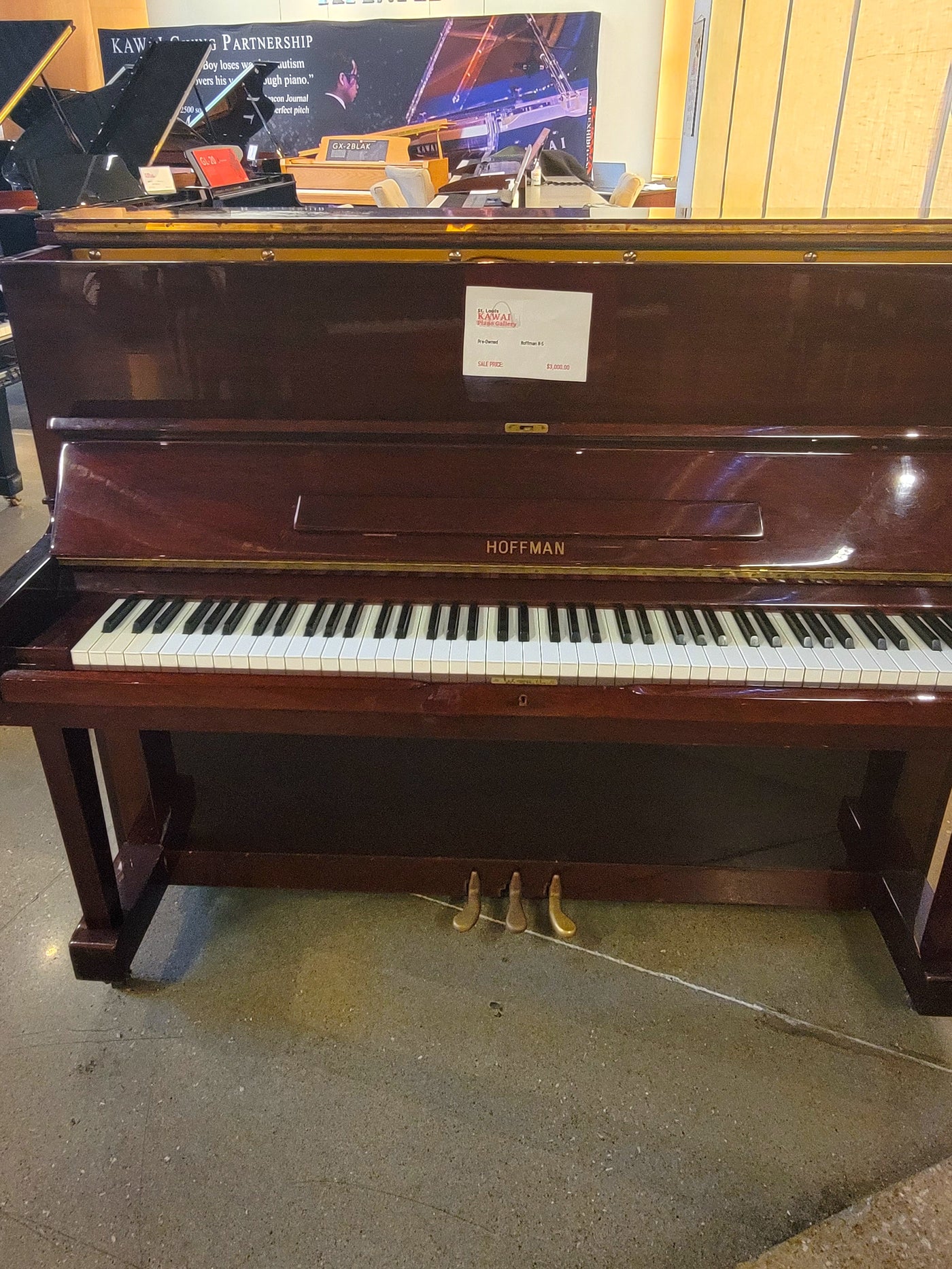 Hoffman Upright Piano | Polished Mahogany | SN: AP20210922A | Used