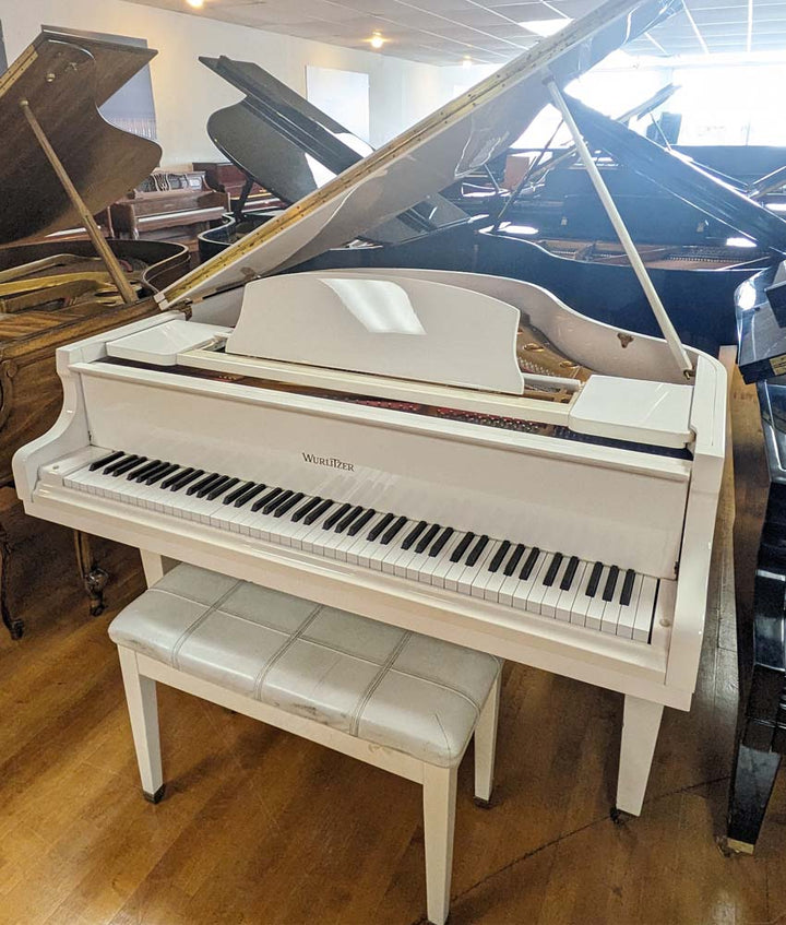 Used Wurlitzer C143 Grand Piano | Polished White – Alamo Piano