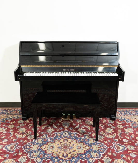 Young Chang E101 Console Upright Piano | Polished Ebony | SN: 2126520 | Used