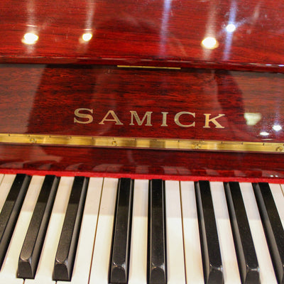 Samick JS-42 Polished Mahogany Upright Piano | SN: JJL01042 | Used