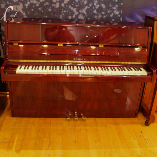 Samick JS-42 Polished Mahogany Upright Piano | SN: JJL01042 | Used