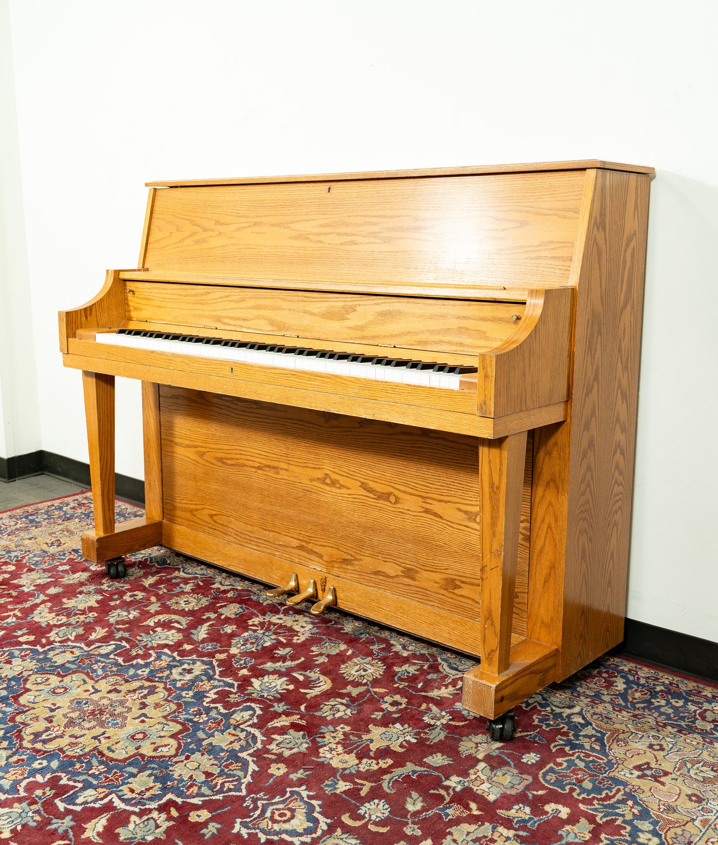 Boston 46" UP118S Upright Piano | Satin Oak | SN: B132791 | Used