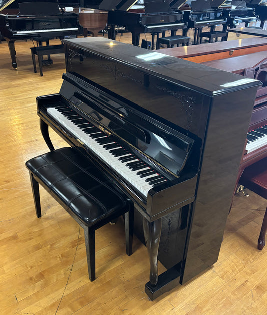 Young Chang Upright Piano | E-11 | Polished Ebony | 45" | Used