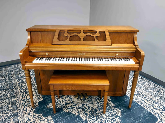 Wurlitzer 42" 1740 Console Piano | Satin Oak | SN:1663379 | Used