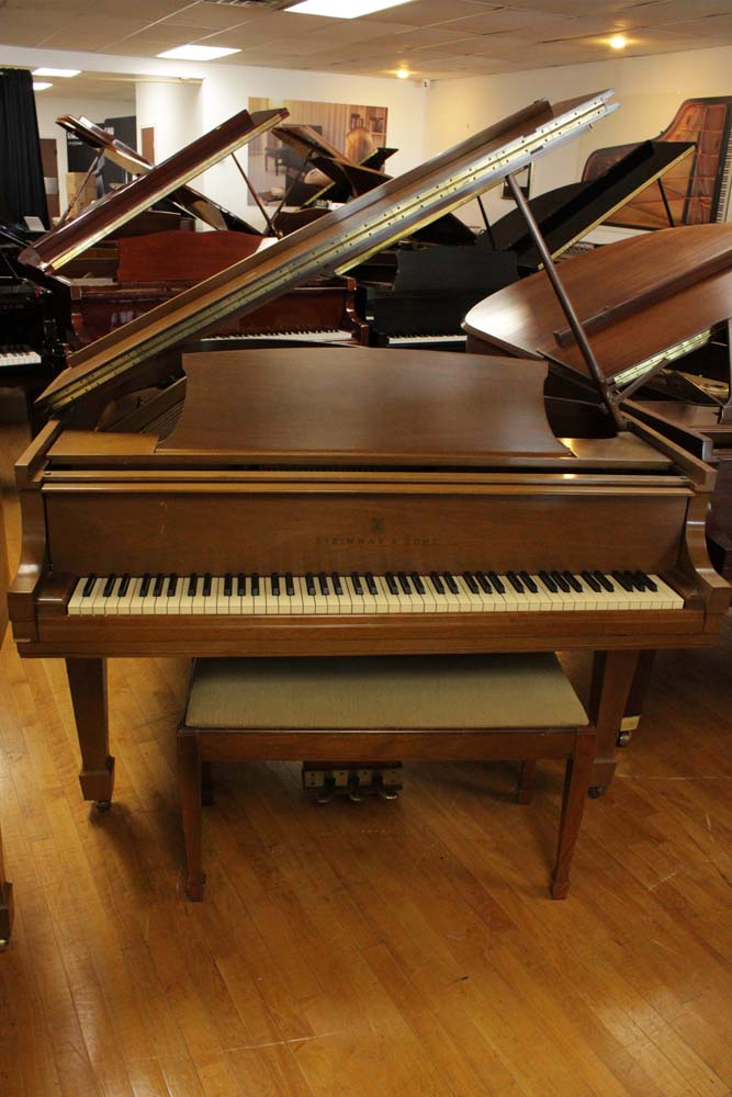 1966 Steinway Model M Grand Piano | Satin Walnut | SN: 395451 | Used