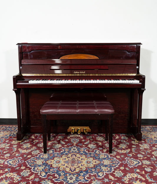 Lothar Schell Upright Piano | Polished Mahogany | SN: 300111 | Used