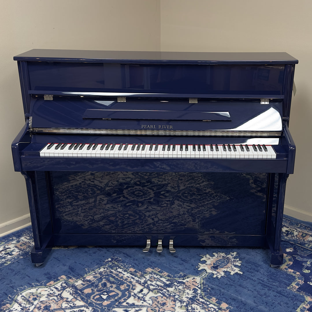 2023 Pearl River 118 Classic Studio Upright Piano | Blue Polish