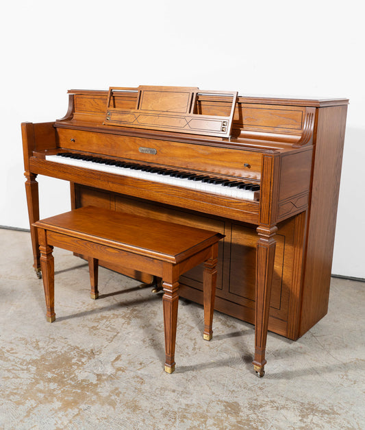 Story & Clark Upright Piano | Satin Oak | Used