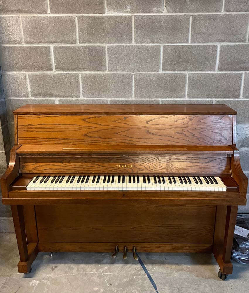 1960 Yamaha 45" P202 Upright Piano | Oak Satin | SN: B139201 | Used