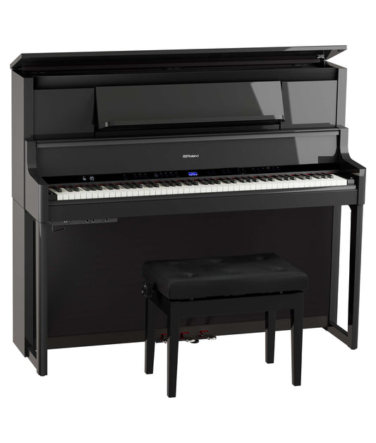 Roland LX-9 Digital Upright Piano w/ Bench and Stand - Polished Ebony