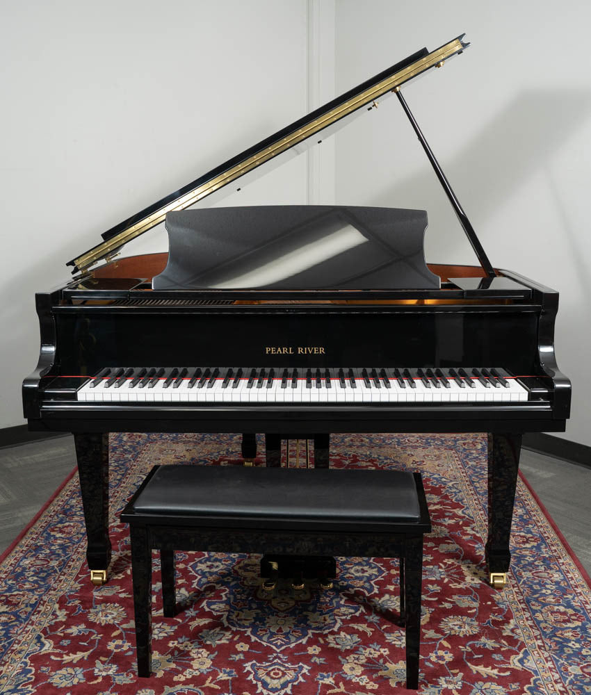 Pearl River 4′ 11″ GP150 Baby Grand Piano w/ QRS Player | Polished Ebony