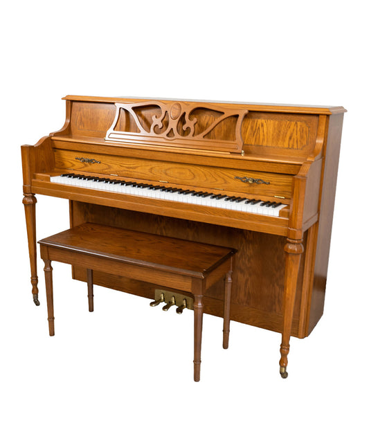 Kawai 606 Console Upright Piano (2001) | Satin Oak | Serial No. A101983 | Used