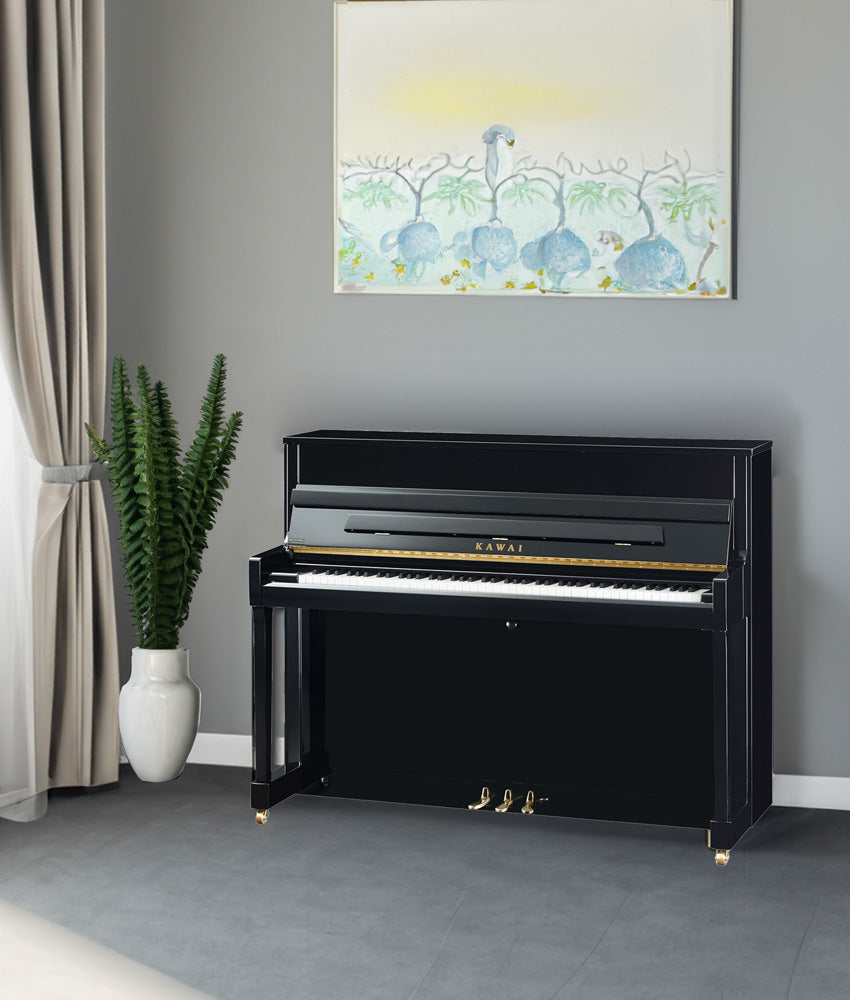 Kawai 45" K-200 Upright Piano | Polished Ebony | New