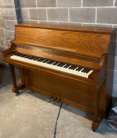 1960 Yamaha 45" P202 Upright Piano | Oak Satin | SN: B139201 | Used