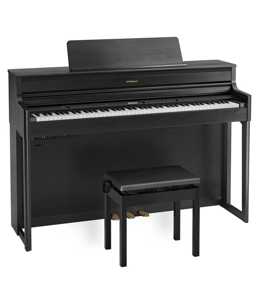 Roland HP704 Digital Piano Kit w/ Stand and Bench - Charcoal Black