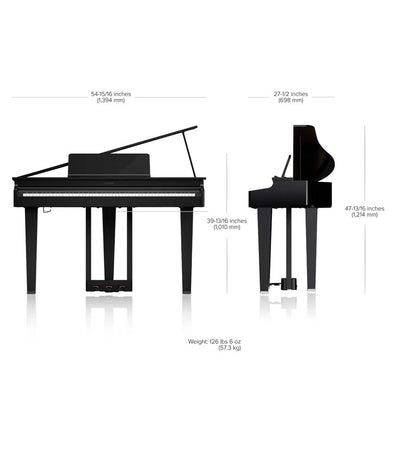 Roland GP-3 Digital Grand Piano Kit w/ Bench - Polished Ebony