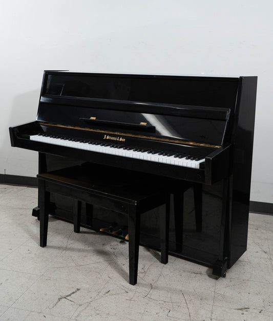 J. Strauss & Son Continental Upright Piano | Polished Ebony | Serial No. 808978 | Used