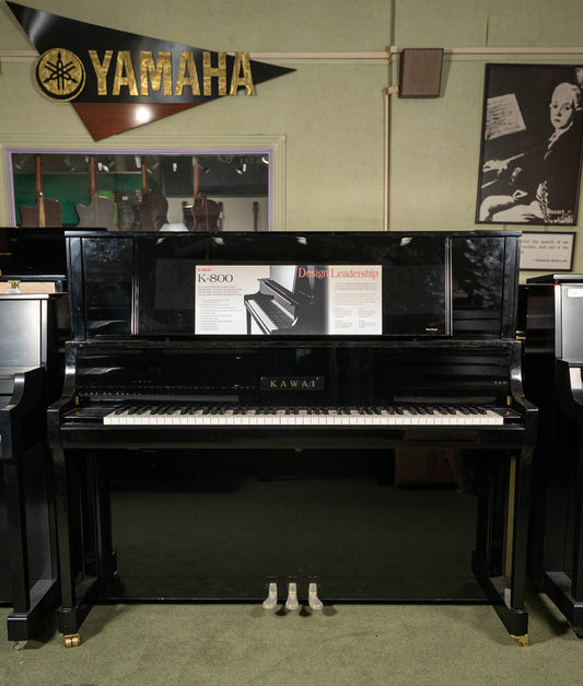 2023 Kawai K800 Professional Upright Piano | Polished Ebony | 53" | Serial No. 2776375 | Used
