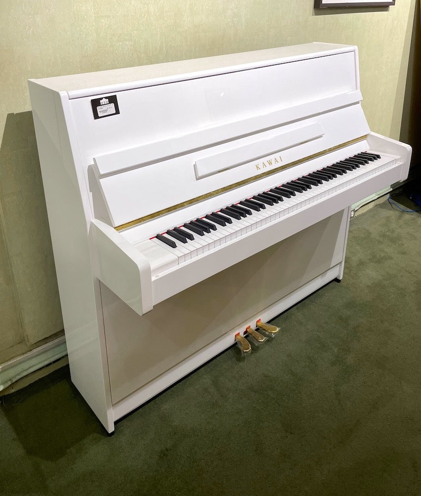 Kawai 43.3” K-15 Continental Upright Piano | Polished Snow White | New