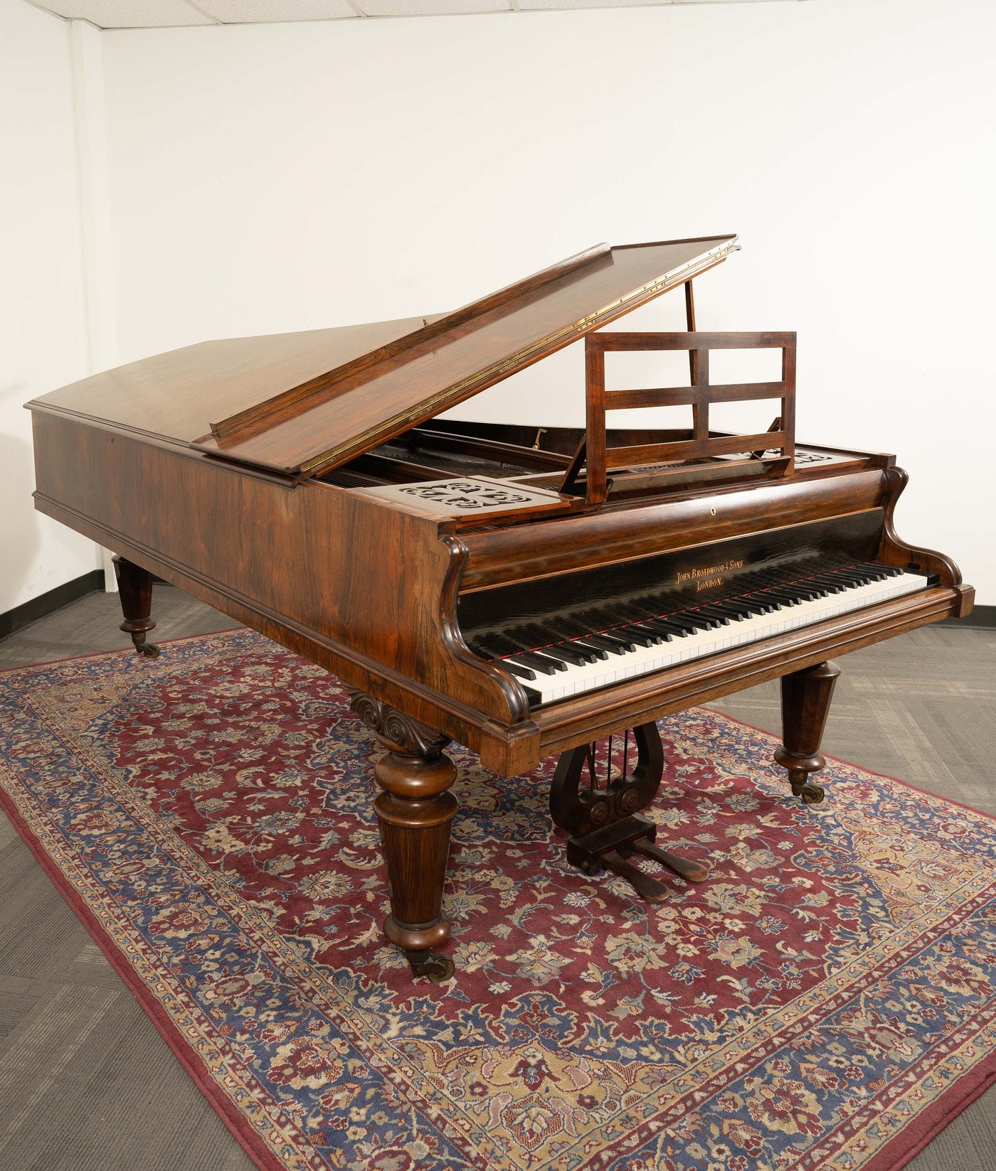 John Broadwood & Sons London Grand Piano | Satin Rosewood | SN: 21027 | Used