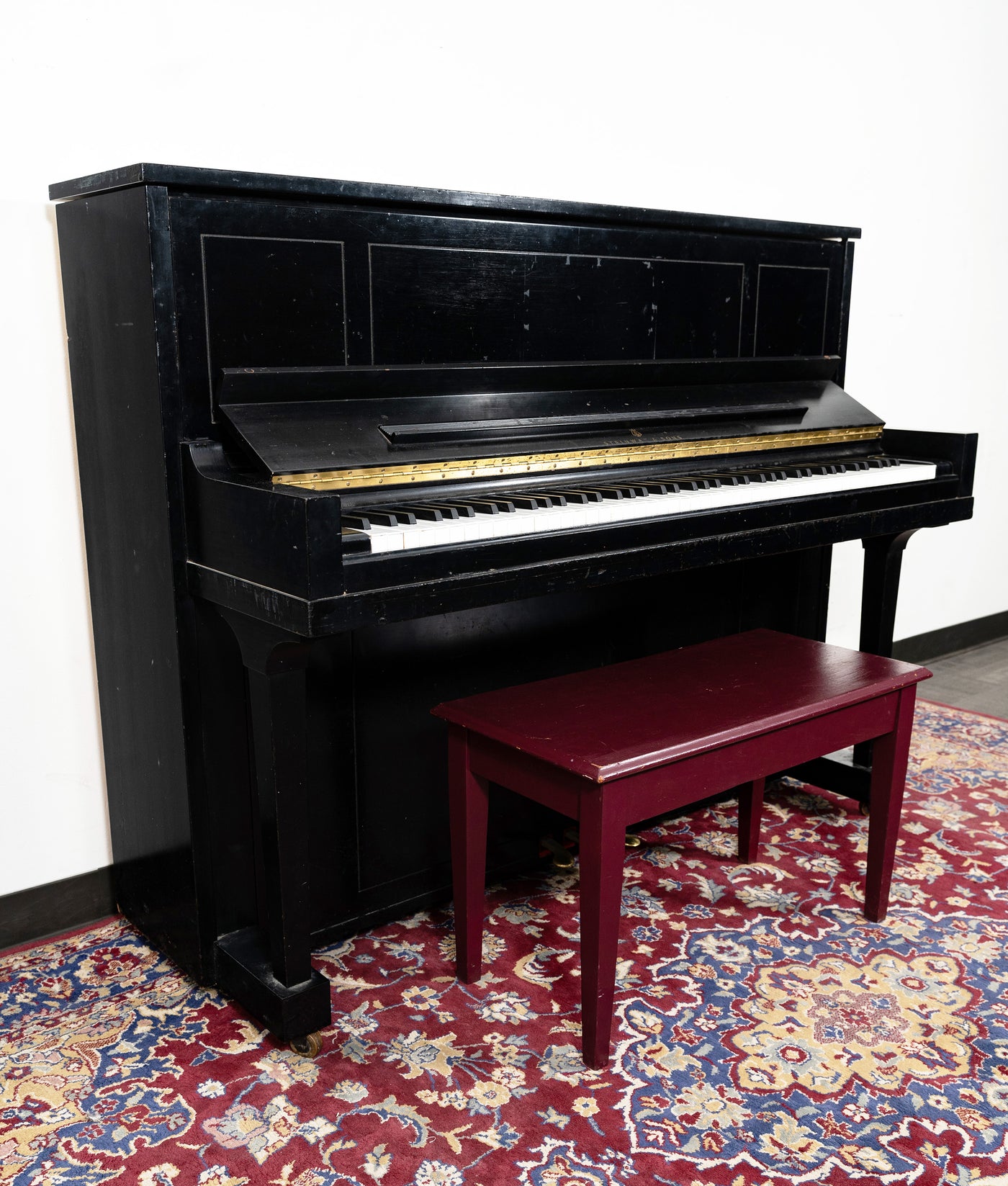 Steinway & Sons Model 45 Studio Upright Piano | Satin Ebony | SN: 458170 | Used