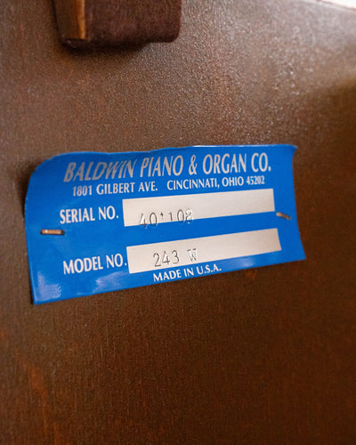 1986 Baldwin 243 Studio 45" Upright Piano - Satin Walnut | Used