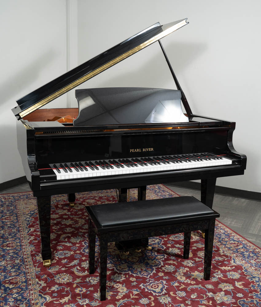 Pearl River 4′ 11″ GP150 Baby Grand Piano w/ QRS Player | Polished Ebony | New