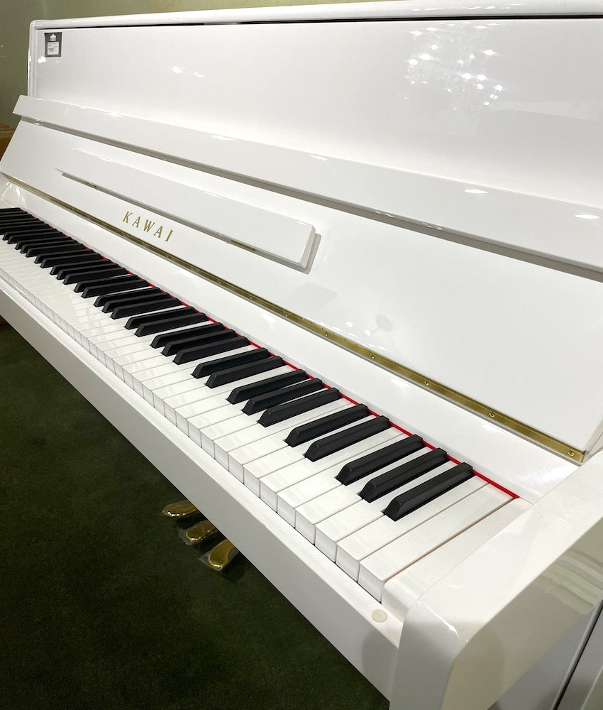 Kawai 43.3” K-15 Continental Upright Piano | Polished Snow White | New
