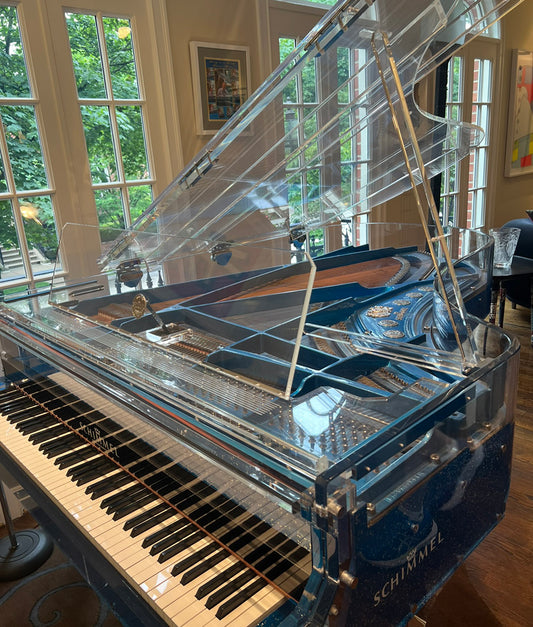 Schimmel Glass Blue Grand Piano | Rare Find | 6'8 | Used