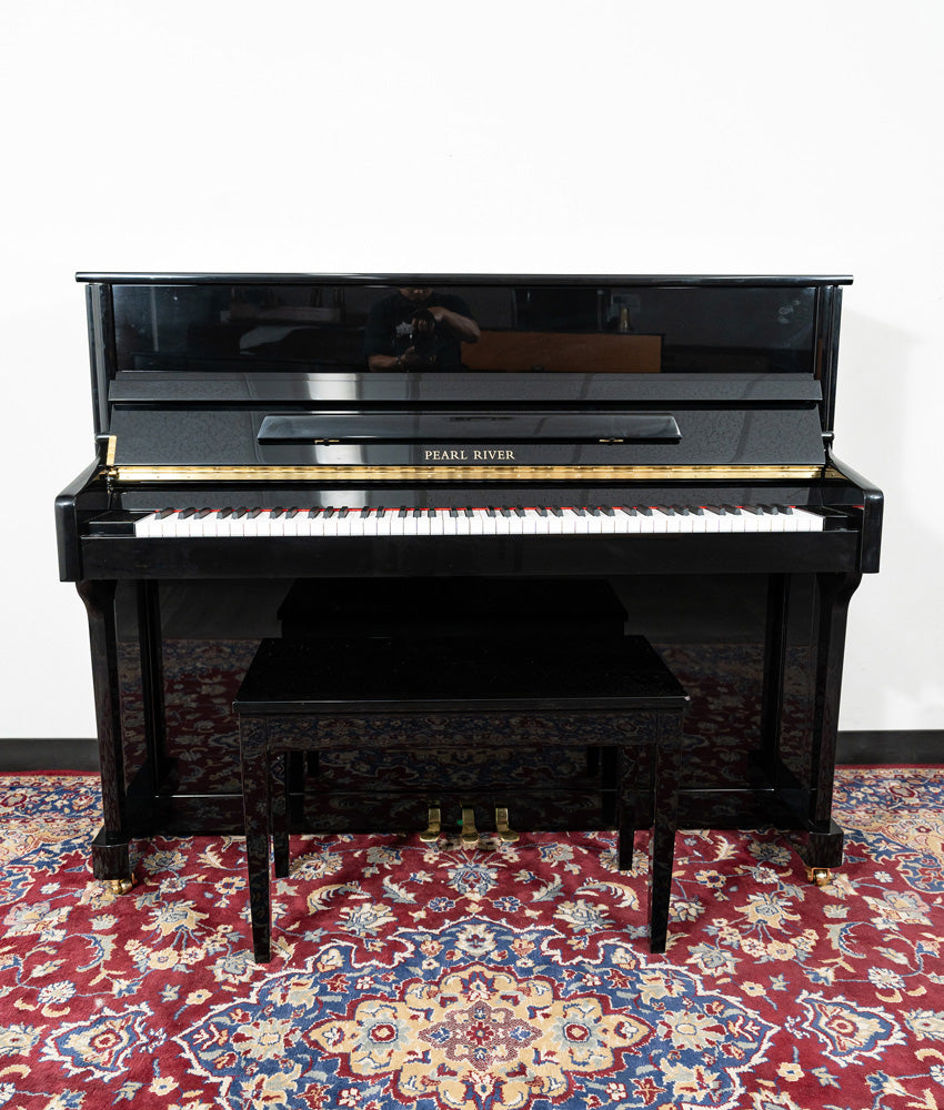 Pearl River EU118 Upright Piano | Polished Ebony | SN: 2784185 | Used